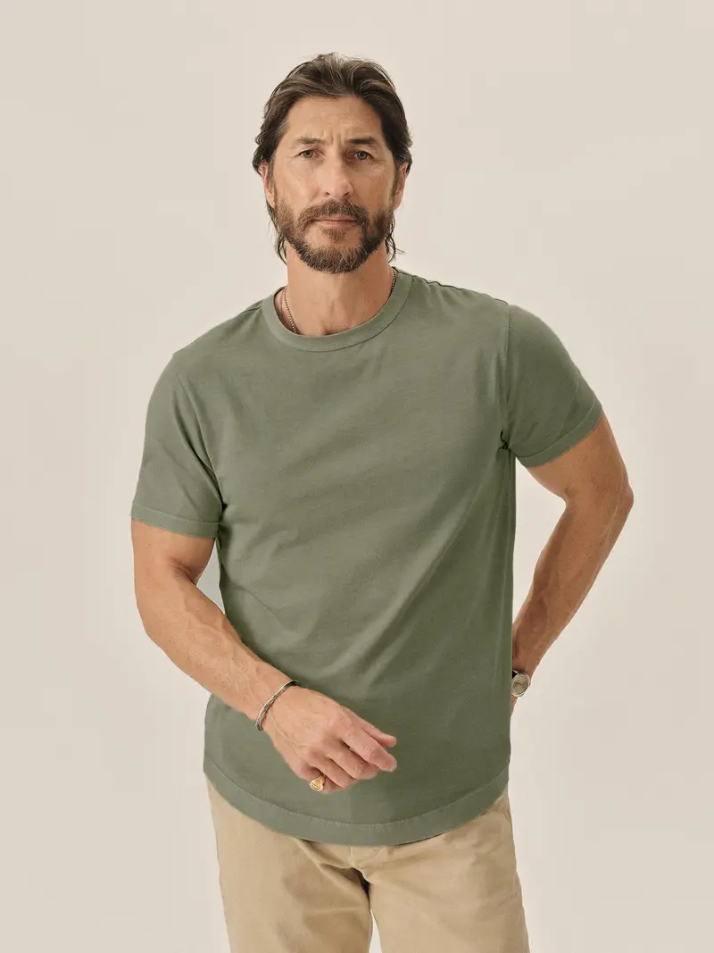 Pima Curved Hem Tee (Pilot Sage)