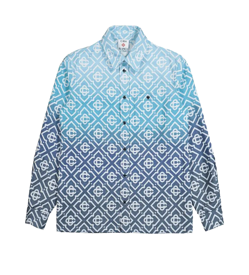 Casablanca Monogram Shacket in Blue Gradient