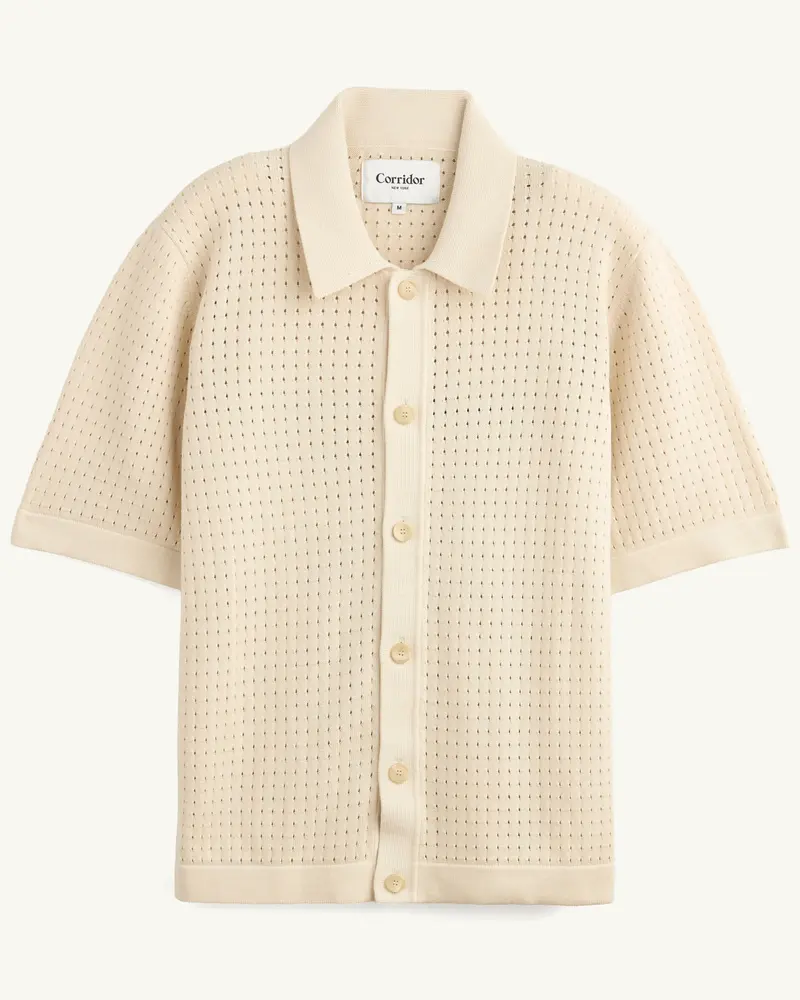 Pointelle Knit Shirt - Natural