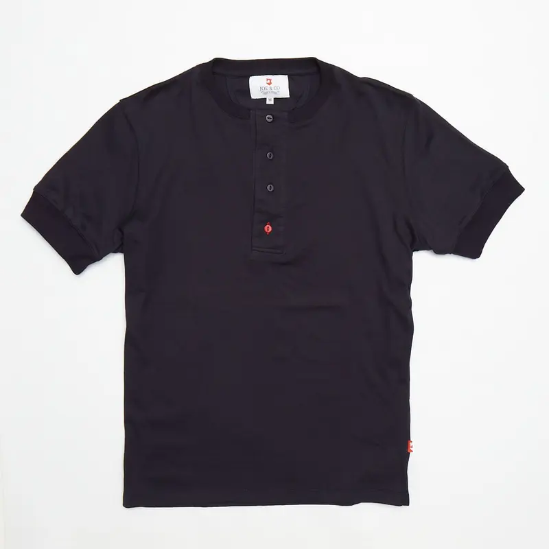 Bolin 3 Dark Navy Suvin Cotton SS Henley