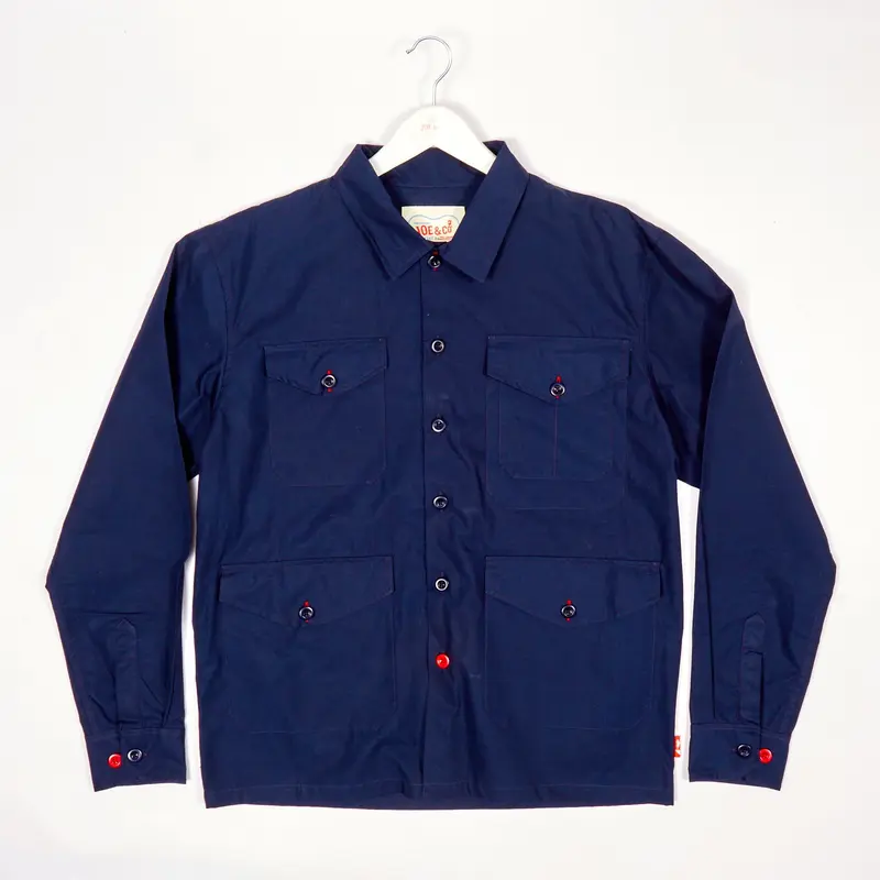 Whitney 1 Luxury Poplin Multi Pocket Dark Navy Over Shirt