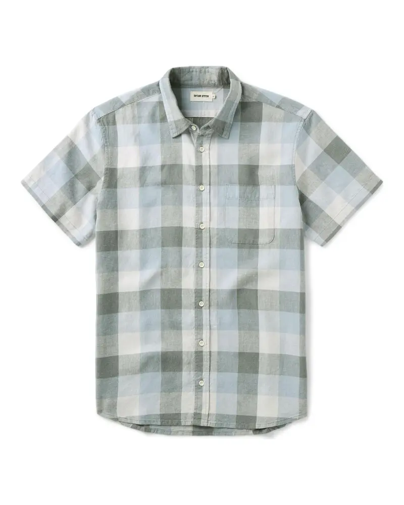 The Short Sleeve California in Overcast Check Hemp