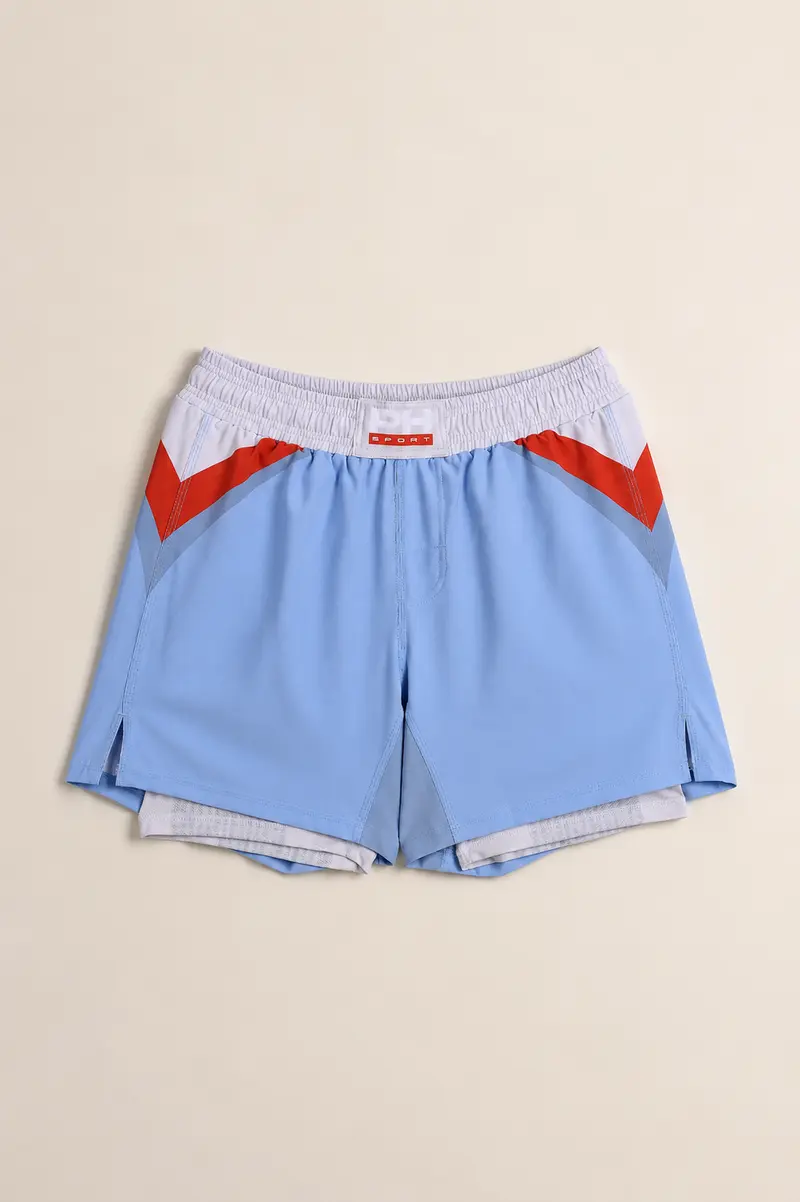 Dice Game Double Short in Sky Blue