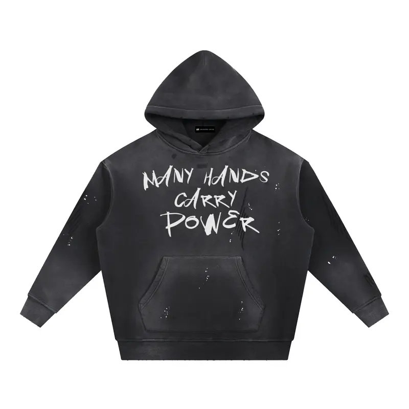 No. 32 Vintage Washed Frayed Fleece Hoodie