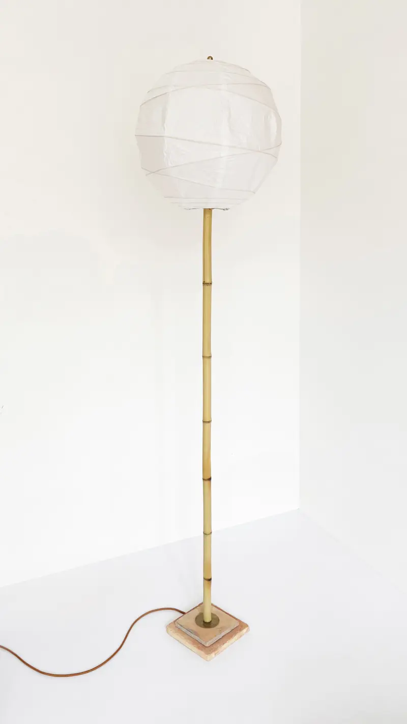 Bamboo and Terracotta Lollipop Floor Lamp