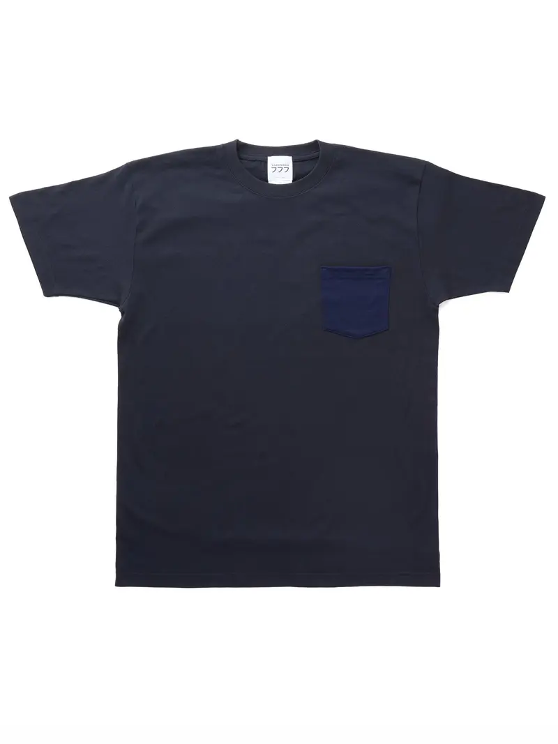 Yakosaka777 Black Pocket T-shirt, Indigo Pocket
