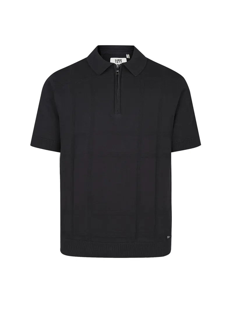 ELGIN TEXTURED CHECK KNIT POLO