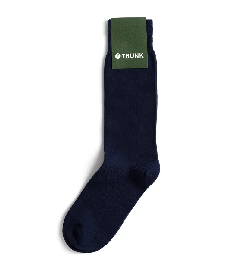 Trunk Plain Cotton Socks: Navy