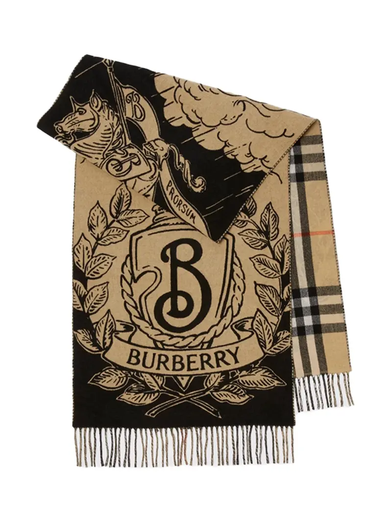 Burberry Stormy Knight Reversible Scarf Sand
