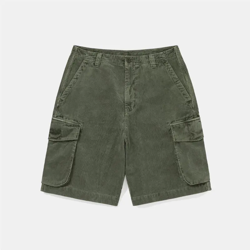 Overdyed Corduroy Cargo Short - Dark Olive