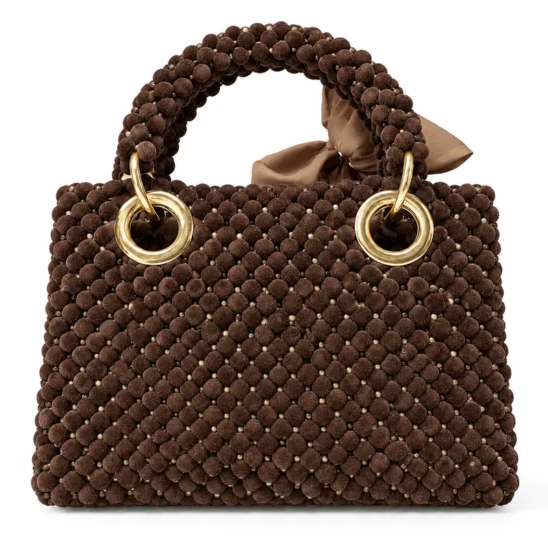 Silva Walnut Velvet Bead Tote