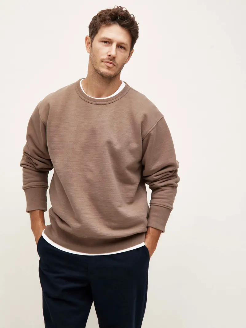 Loopwheel crewneck - taupe