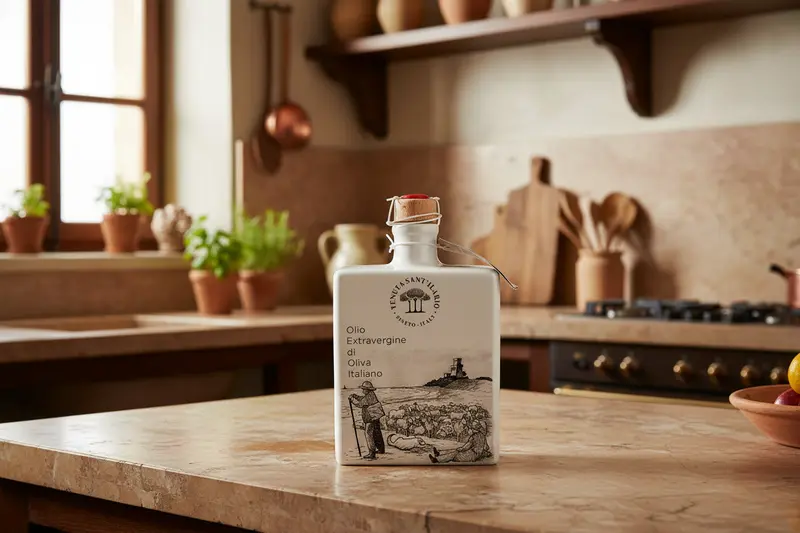 Tenuta Sant’Ilario Ceramic Art Bottle Terra – Sheepherder Award-Winning Extra Virgin Olive Oil from the Mountains of Abruzzo