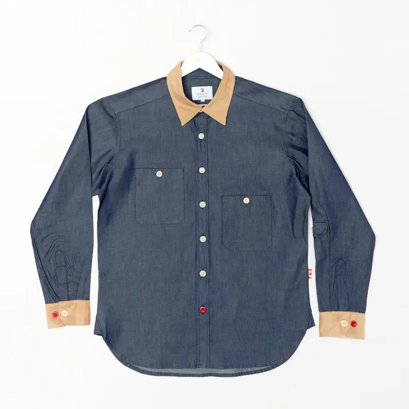 Fulton 1 Chambray And Cord Workers Shirt