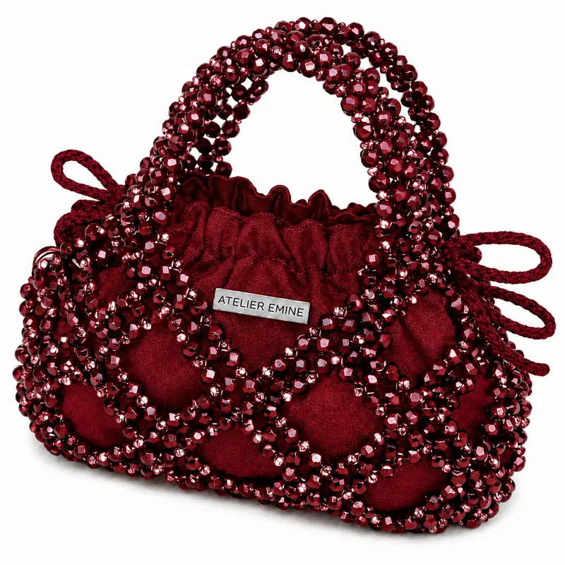 Budino Porpora Crystal Drawstring Bag