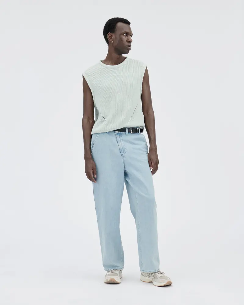 Piping Knit Vest Light Mint
